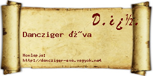 Dancziger Éva névjegykártya